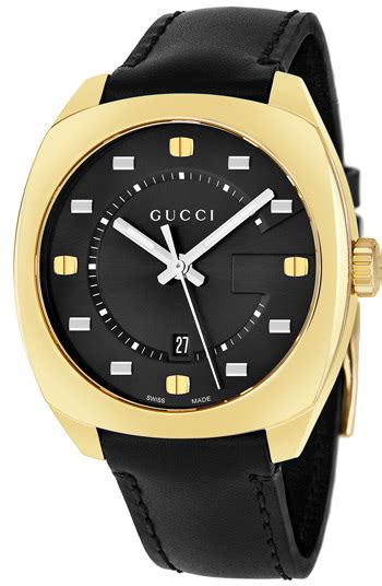 gucci swiss quartz gold-tone and leather dress watch model ya142408|Gucci Swiss Quartz Gold.